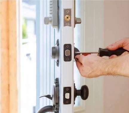 Lock installation on a door